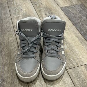 Adidas Gray High-Top Sneakers with Suede Finish